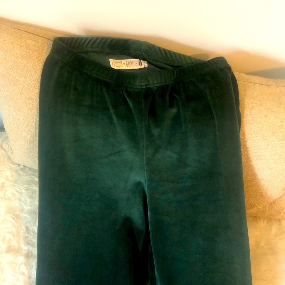 Green Velour Leggings
